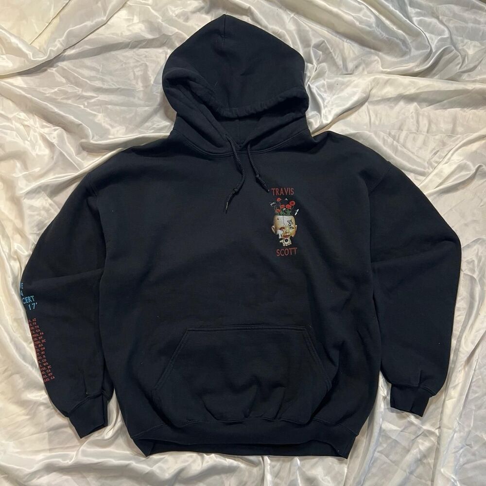 Travis Scott Exclusive Tour Concert Hoodie 2017 Black W Broken Doll Graphic